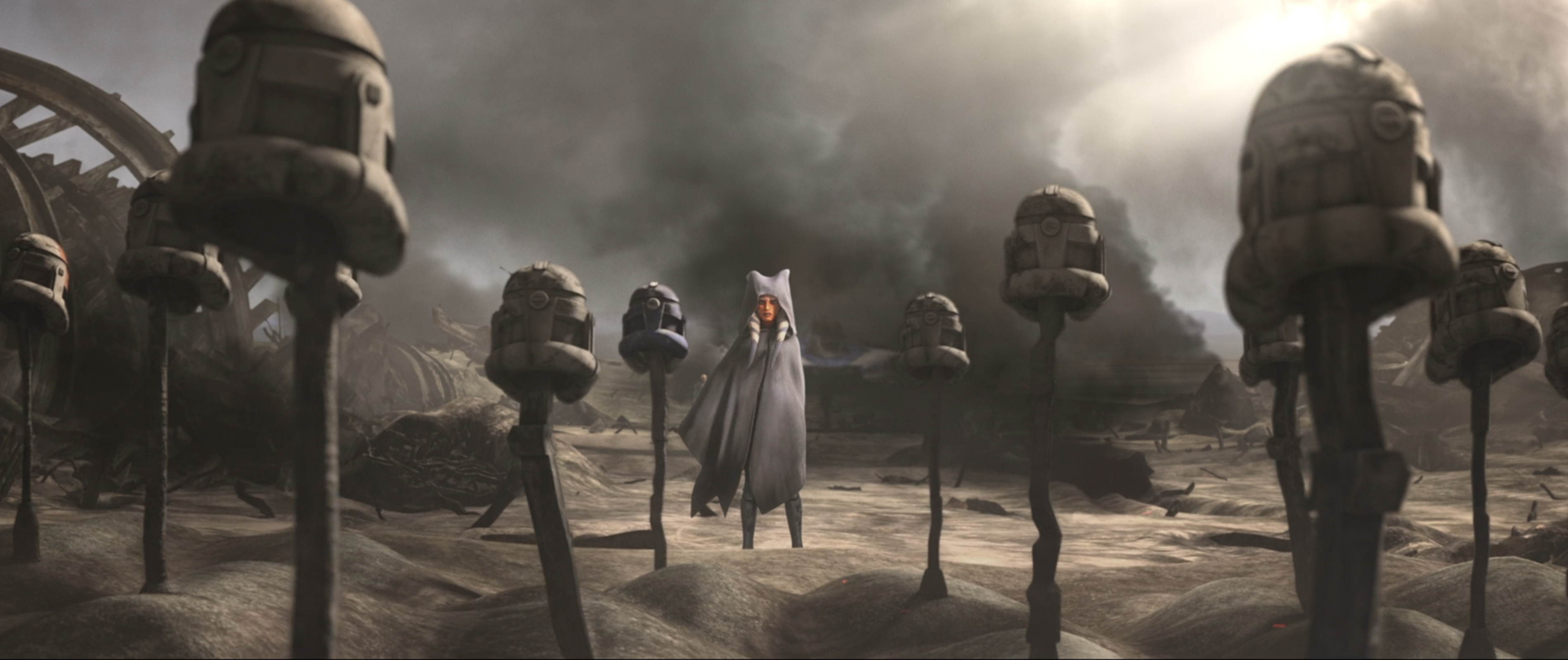 The meme is a screenshot of a character from the Star Wars franchise, specifically a Jedi, standing in a field of Stormtrooper bodies. The image is captioned "When you finally get to the end of the tutorial".